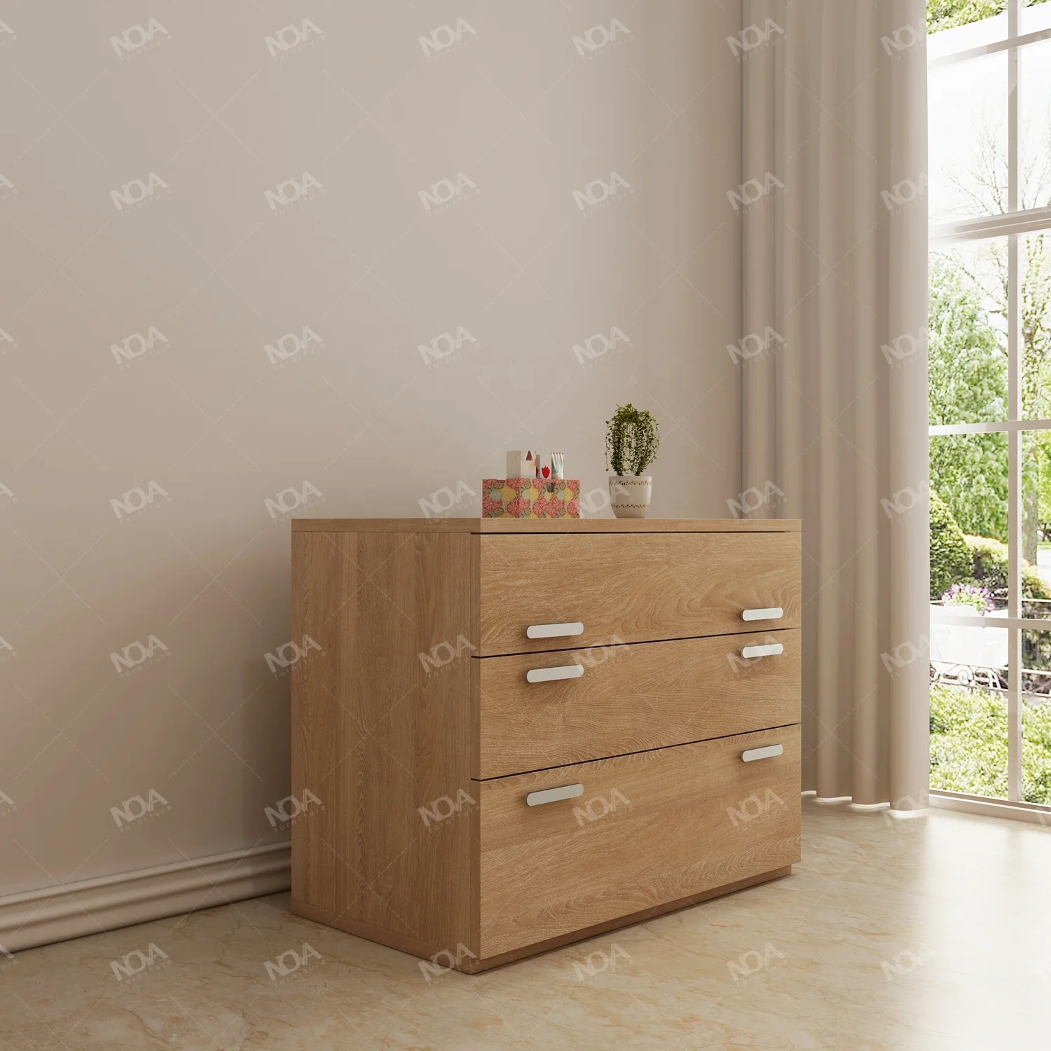 NOVA Hotel Bedroom Furniture Melamine Finishing Luxury Wooden Bedroom Set Modern King Size Platform Bed Frame