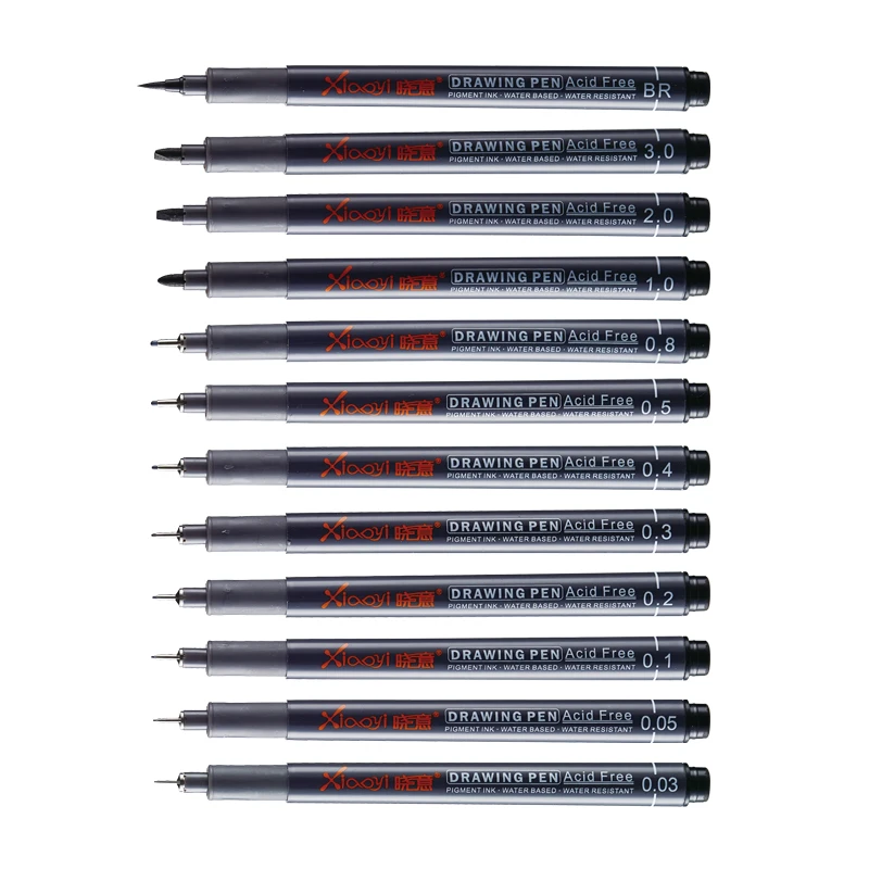 Популярные пигментные лайнеры, тонкие ручки, кисточка для воды, ручки для художественных принадлежностей, канцелярские принадлежности