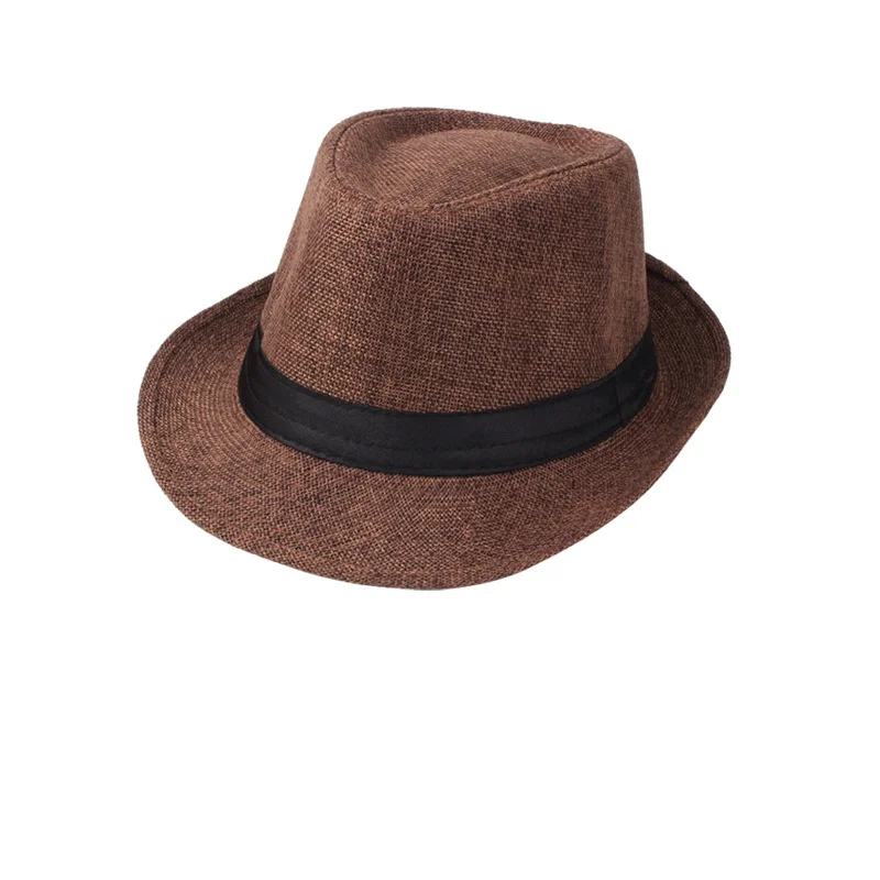 Spring and Summer Fashion Straw Hat Solid Linen Material Gift Hat Casual Couple Sunscreen Sunshade sunHat Straw Knitted Jazz Hat