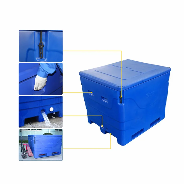 Rotomolded PE Fish Container Keeping Fresh and Frozen Storage Box