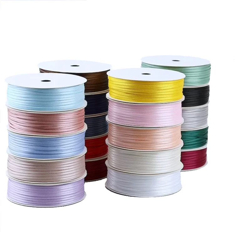 2mm DOUBLE FACE Silky SATIN 100% Polyester Ribbon 20 Colors Sewing Craft Doll Clothes Making Sewing Supply