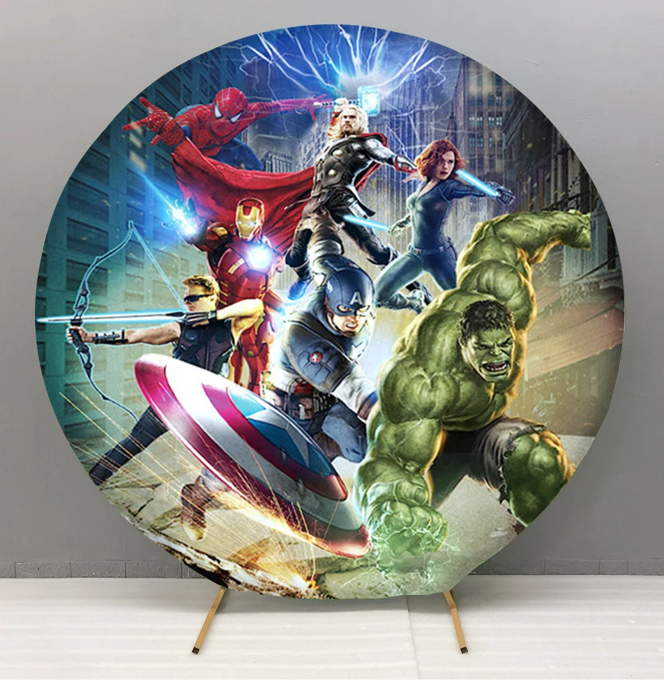 Customized Exhibition Events Birthday Party Circle Tension Polyester Fabric Design Round Wedding Circle Backdrop Stand