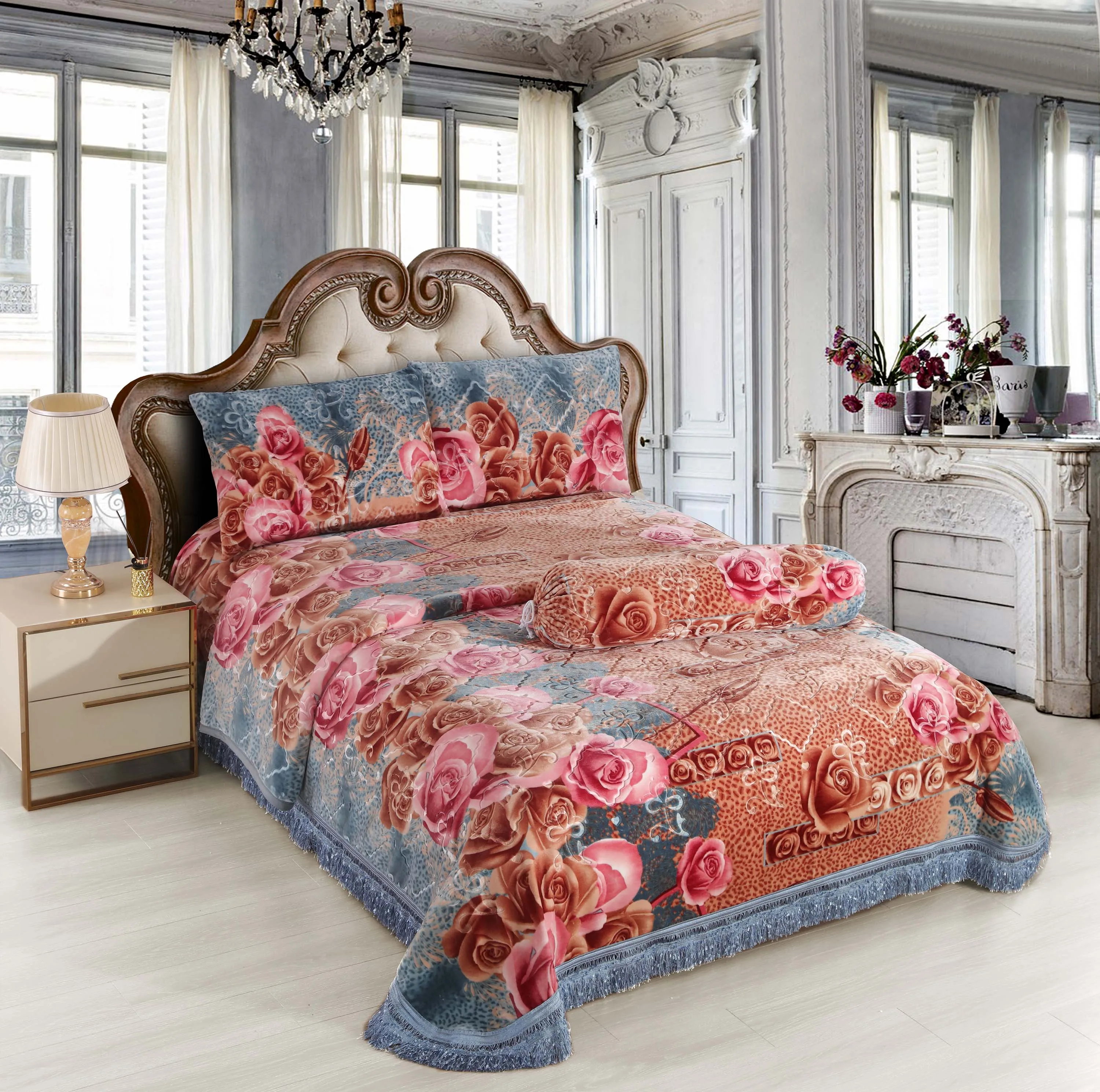 Плюшевое пушистое уютное мягкое теплое 2-слойное покрывало с принтом Raschel для зимнего одеяла Роскошные супертяжелые плюшевые