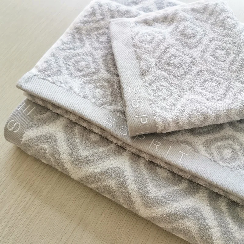 Shan Dong Towel 100% Combed Cotton Jacquard Hand Bath Towel Set With Customer Logo Embroidery