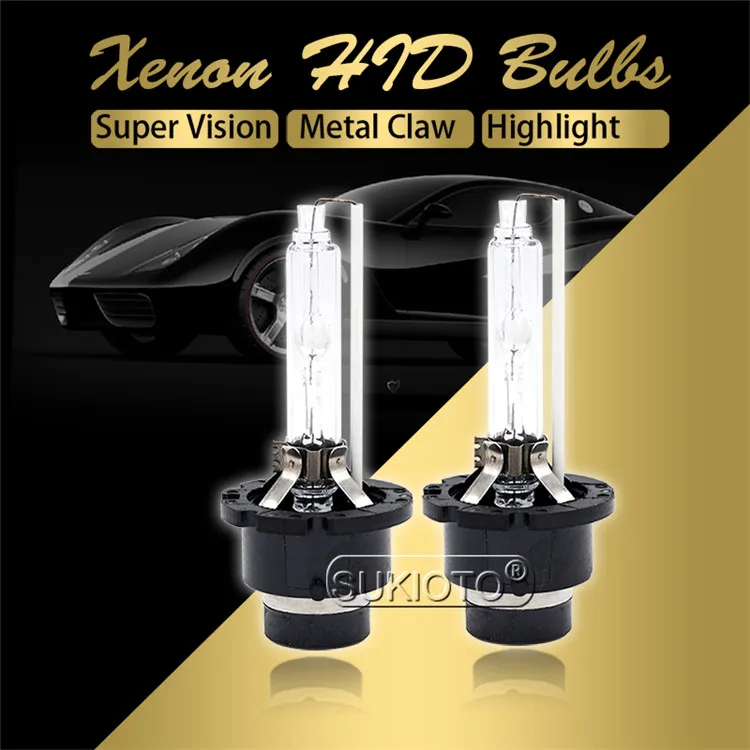 SUKIOTO 2 шт Оригинальные OEM 35W 55W ксеноновые лампы D2S D2R D4R D4S 6000K 4300K 5000K 8000K 10000K металлический коготь