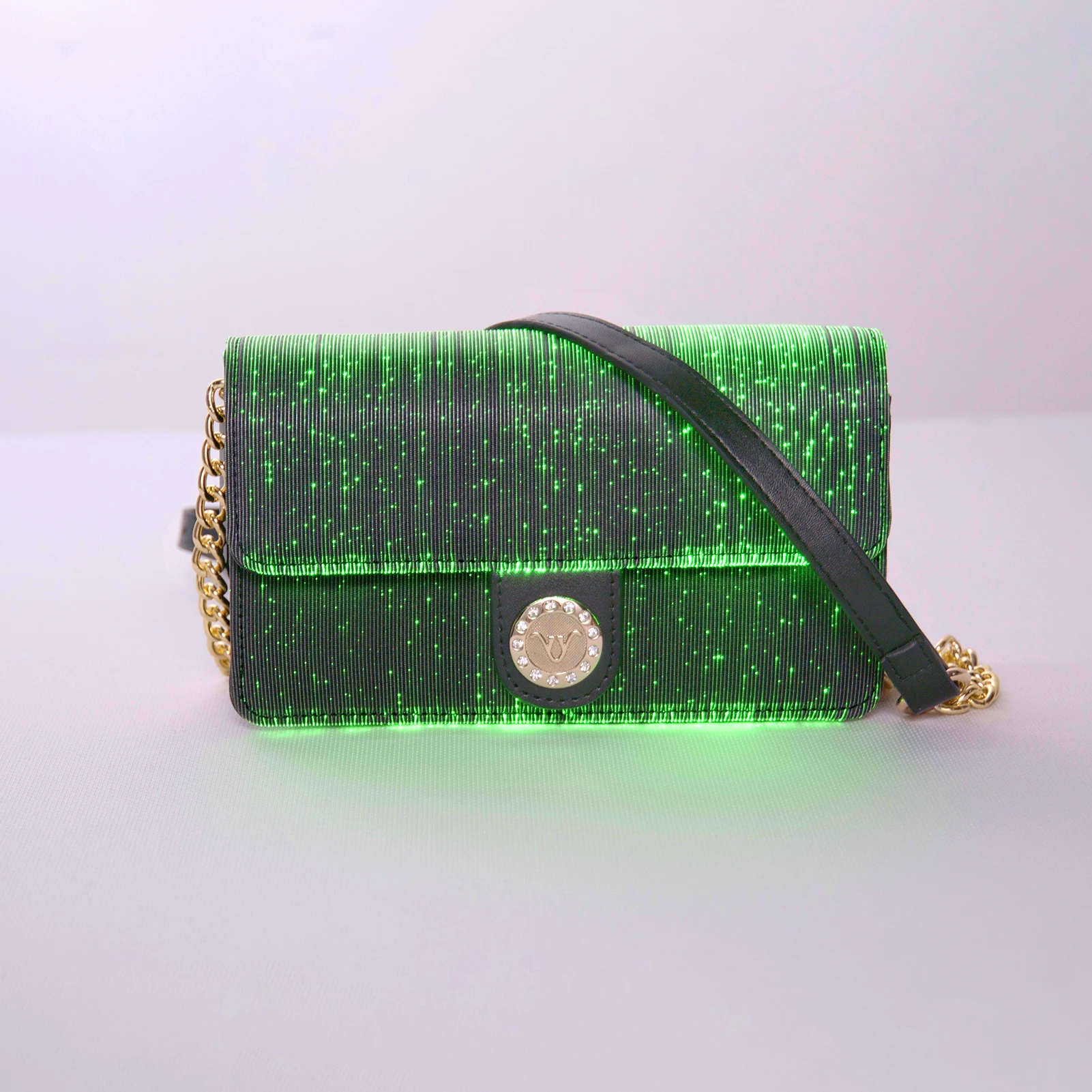Women luxury unique glowing handbag famous brands stylish personalized crossbody handbag with chain strap