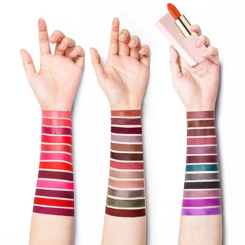 Esene L-LV14 factory customize cosmetic full color gorgeous waterproof high pigment private label makeup velvet matte lipstick