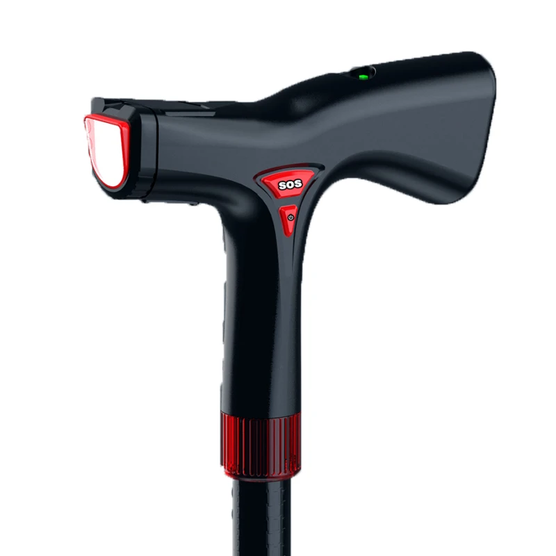 4G GPS Hiking Stick Tracker Smart Walking Cane Heart Rate Monitor and Fall Detection Alarm GPS Locator