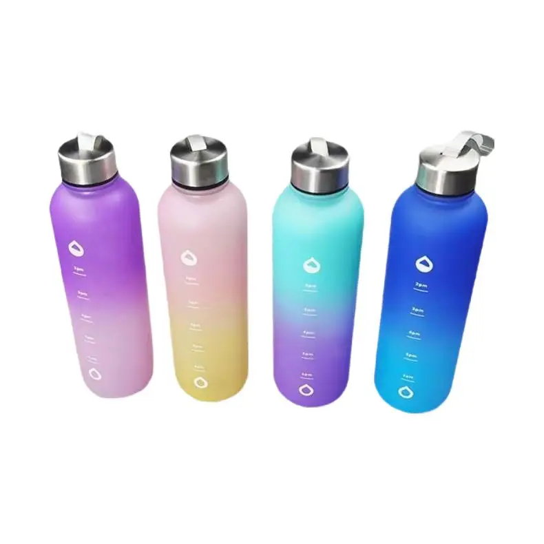 High Quality 1 Liter Leak Proof Frosted Glass Water Bottle For Office Or Gym-BPA Free