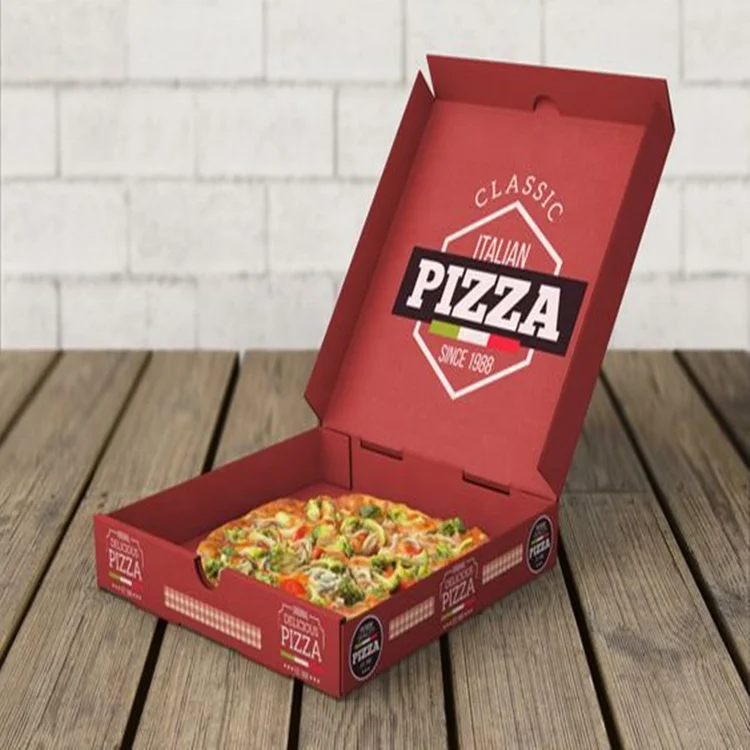 
New Design Square Pvc Paper Box With Back Tuck End Caixa Pra Pizza Pizzabox 32x32 
