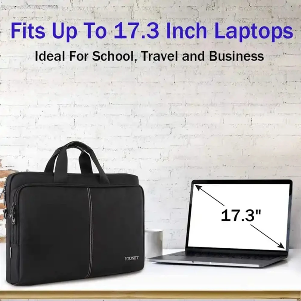 Large Capacity Durable Computer Bag Laptop Case Portable Laptop Black Tote Laptop Bag With Custom Design