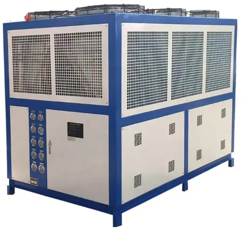 50hp 140kw air cooled water chiller with big cooling fan heat dissipation shell and tube copper evaporator