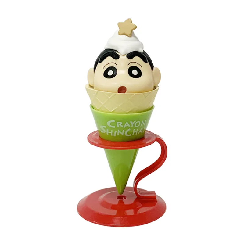 2024 New Crayon Shin-chan Internet Celebrity Ice Cream Series Small White Ice Cream Anime Handmade Doll Desktop Ornament