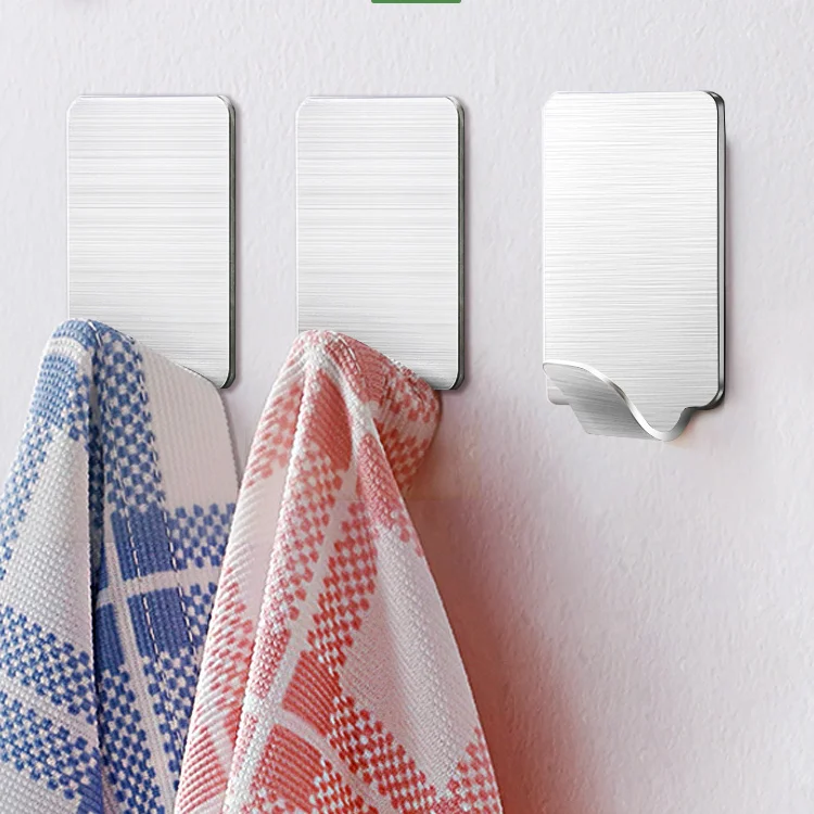 Double-sided adhesive wall hooks hanger 304 stainless steel heavy duty adhesive hooks heavy duty adhesive hooks