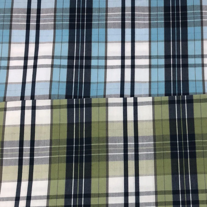 quick shipment 94gsm 30%Cotton 70%polyamide colourful plaid yarn dyed fabric for man shirt blouse costume