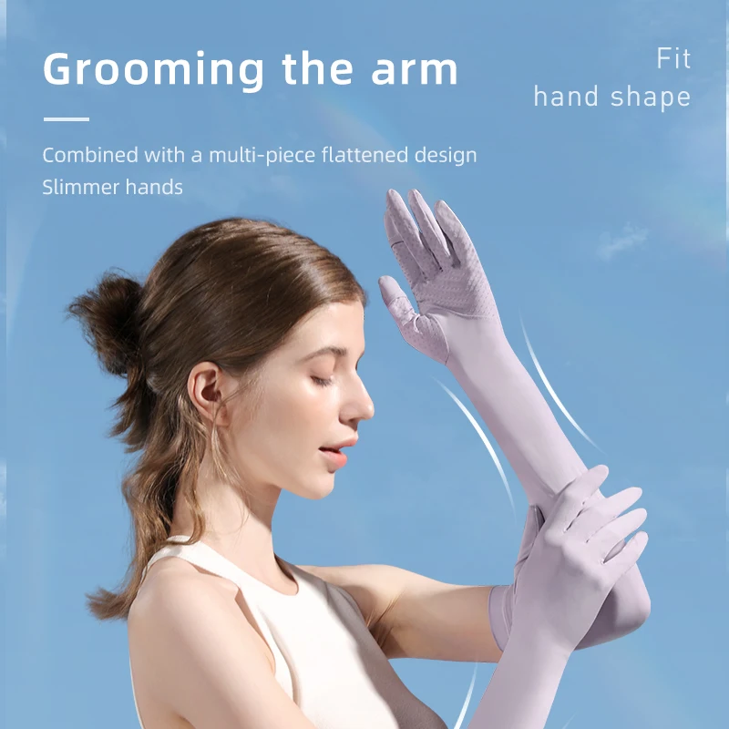 GOLOVEJOY XG49 Summer Ice Silk Half Fingers Gloves Women Breathable Fingerless Gloves Outdoor Driving Glove Sunscreen Mittens