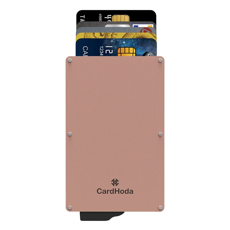 Aluminum Card Holder ID Rfid Blocking Credit Card Holder Automatic Eject Bank Smart Anti Theft Card Box Fashion P04001-BON Ltd.