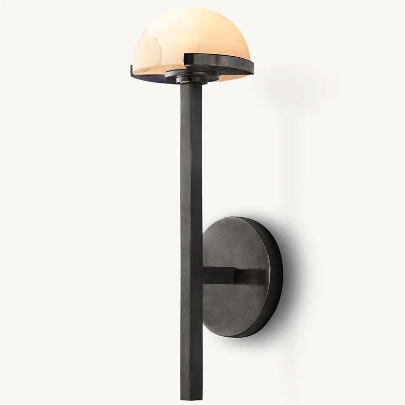 American Modern Alabaster dome mushroom shaped solid brass stand  Decoration Interior Wall Lamp For Bedroom Livingroom