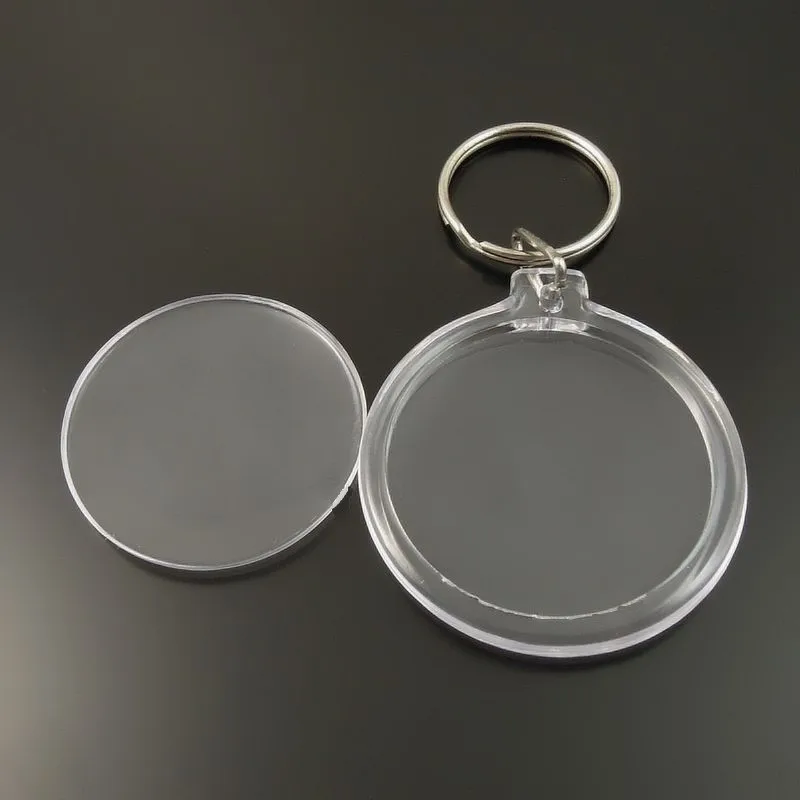 Crystal Clear Photo Insert Blank Round Acrylic Keychain Custom Acrylic Photo Keychain