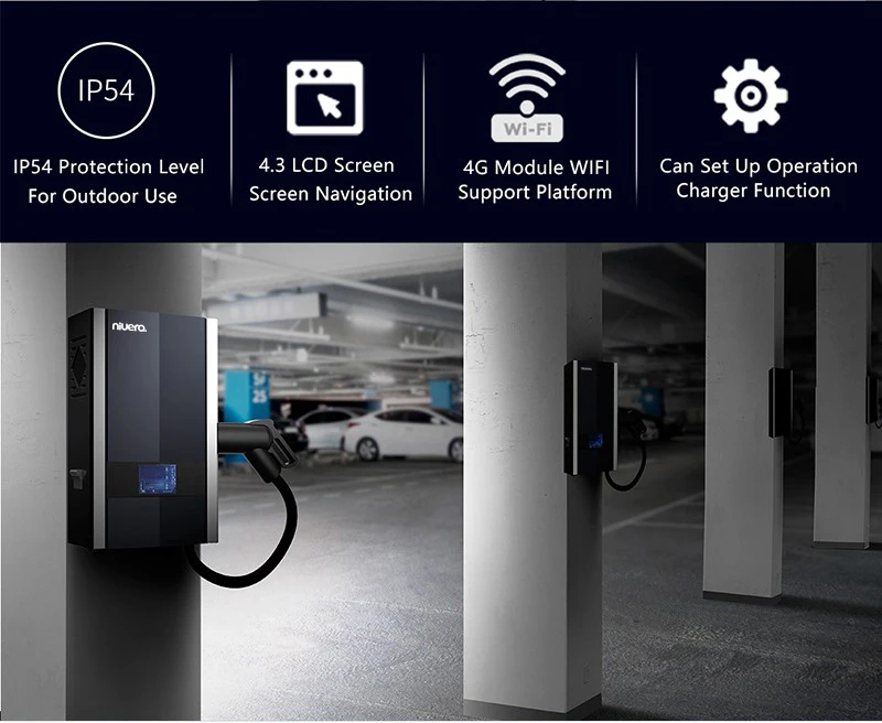 Factory 7kw 11kw 22kw AC EV Charger Wall-Mounted EV Charger type2 32A 3 phase Wallbox For EV Charging Station