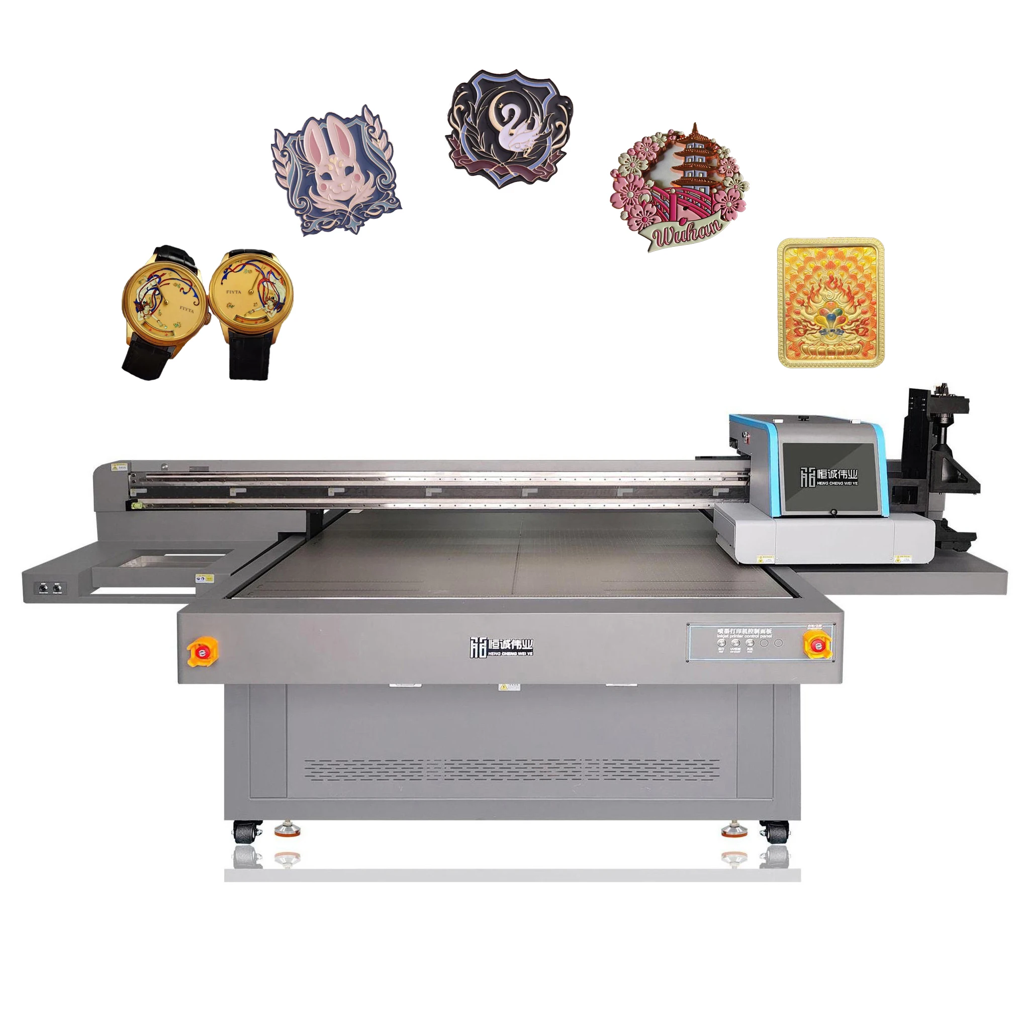 High Quality 1600mm*1200mm UV Inkjet Flatbed Printer Machine Semi-Automatic with Vision Positioning for Watch Dial Printing