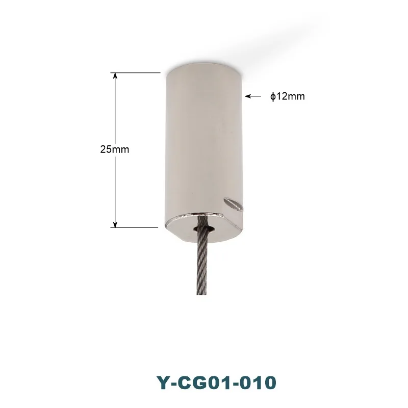 40mm Nickel-Plated Bottom Cable Exit Stainless Steel Lighting Suspension Kit System Brass Material Wire Gripper Cable Clips