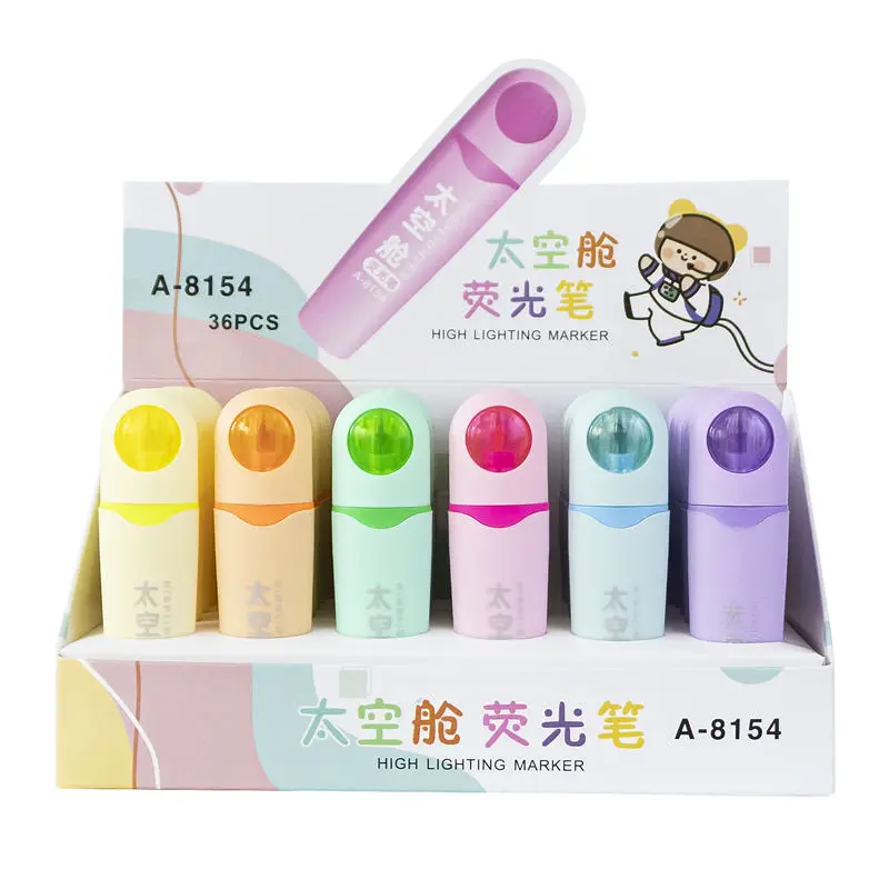 36pcs/box Soft Tip Highlighter Light Color Kawaii Marker Pen DIY Photo Album Journal Fluorescent Pen Student Stationery