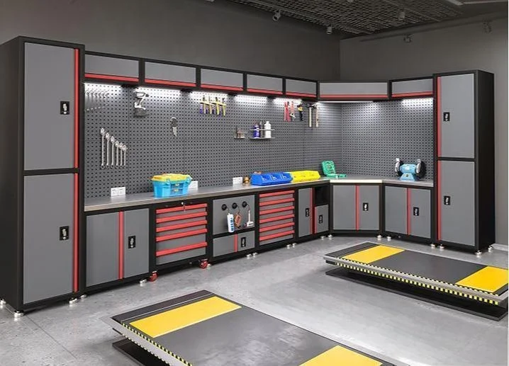 Tall Heavy-Duty Steel Tool Chest for AUTO Workshops & Factories Customizable OEM Support Modular Workbenches & Tool Trolley
