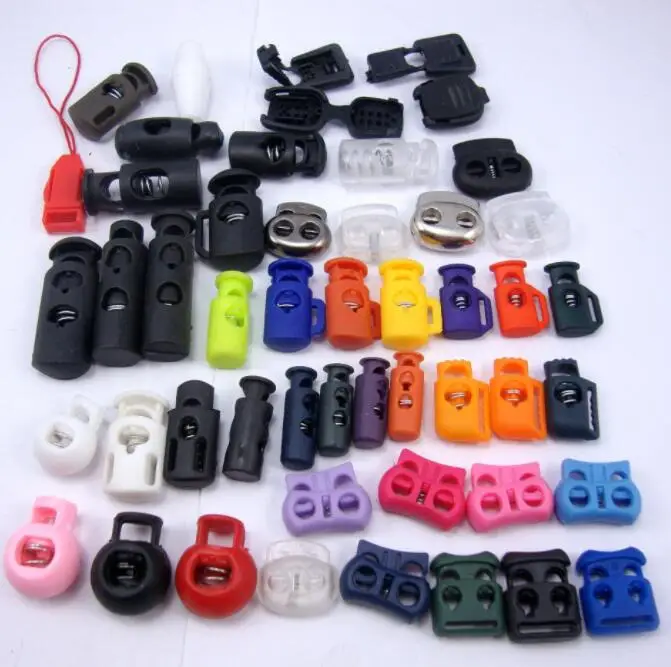 Новый дизайн, пластиковая пружинная Пряжка, черная веревочная Пряжка, цветная веревочная Пряжка, заглушка, застежка для шнура