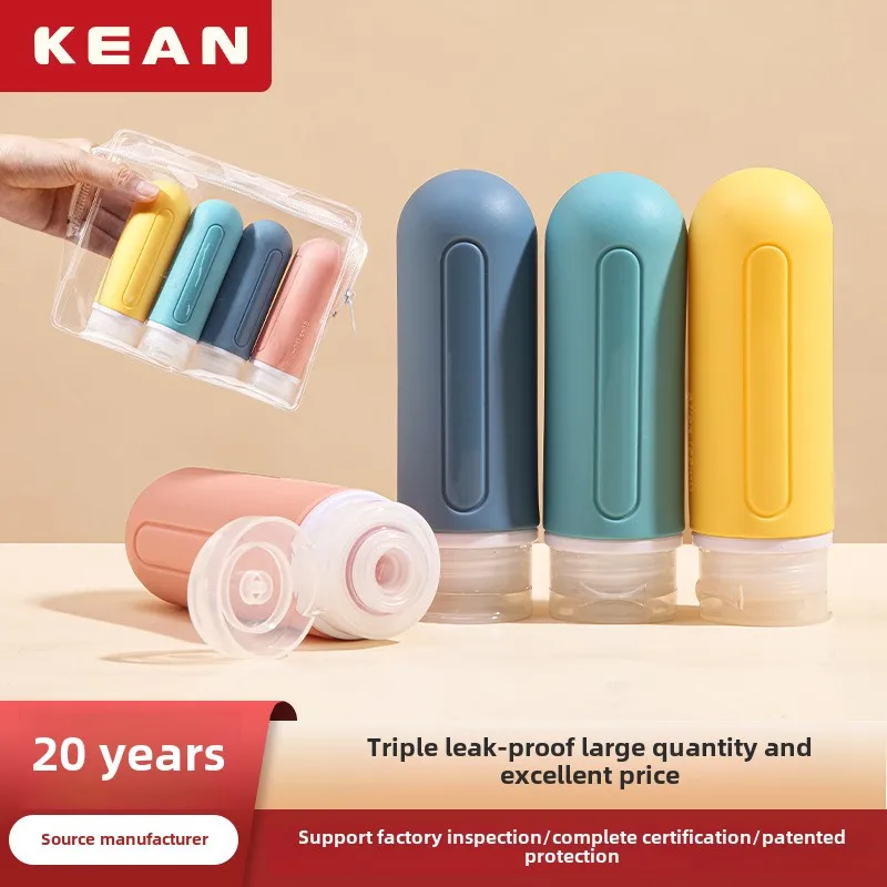 Amazon Portable 4-in-1 Silicone Dispenser Bottle Set Reusable Soft Plastic Travel Lotion Shampoo Shower Gel-for Outdoor Camping