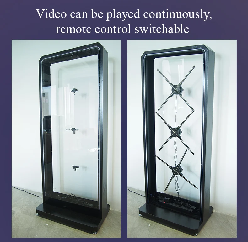 1*3 65Cm Holographic Fan Splicing Human Size Cabinet Projector 3D Hologram Advertising Fan 3D Hologram Projector