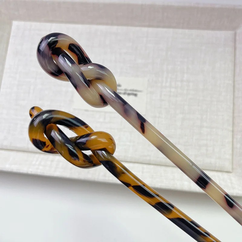 New Design Hair Chopsticks Accessories Hair Sticks Acetate Tortoiseshell Marble Hair Bun Sticks Chinese