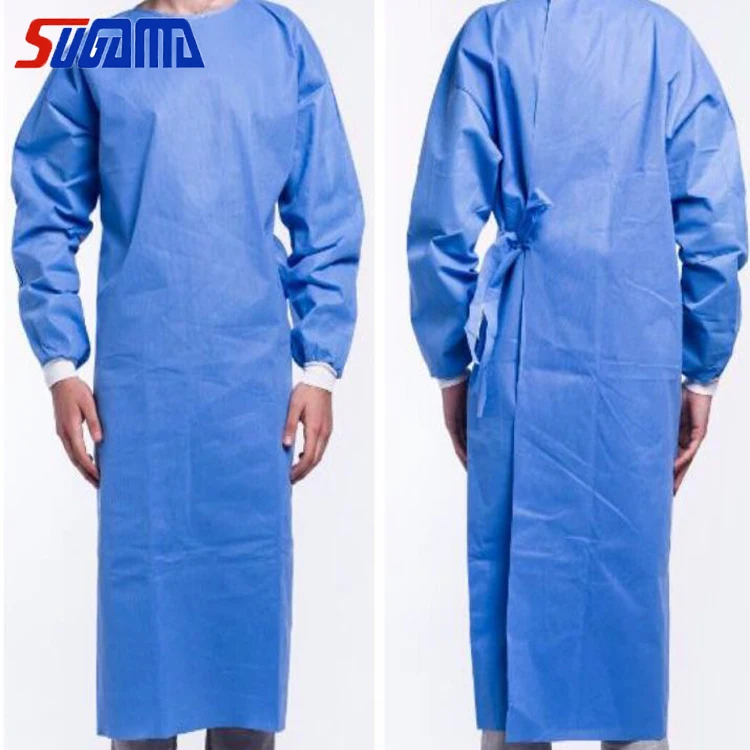 Disposable Surgical Reinforced Isolation Gown AAMI Level 2 Nov Woven SMS Ultrasonic Heat Sealing Gown AAMI Surgical Gown