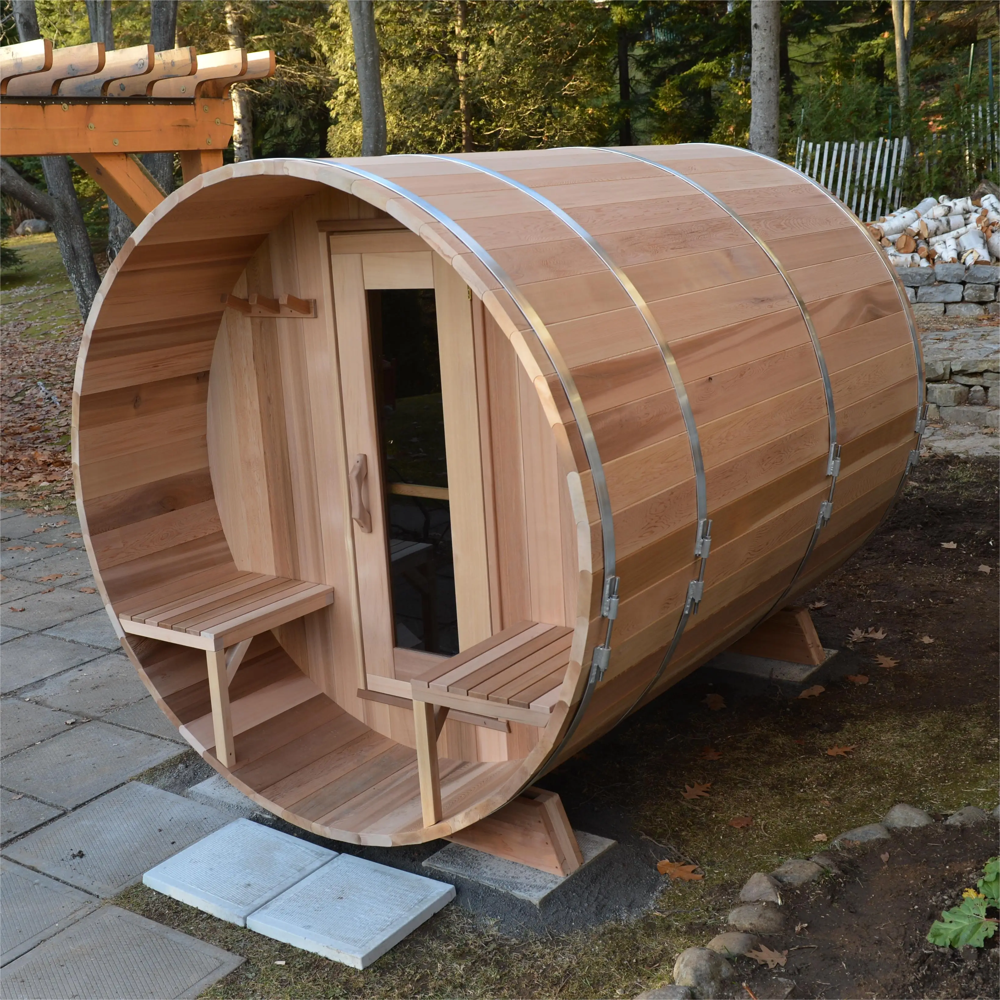 6KW Electric Heating Furnace Outdoor Barrel Shaped Dome Capsule Ozone Sauna Room