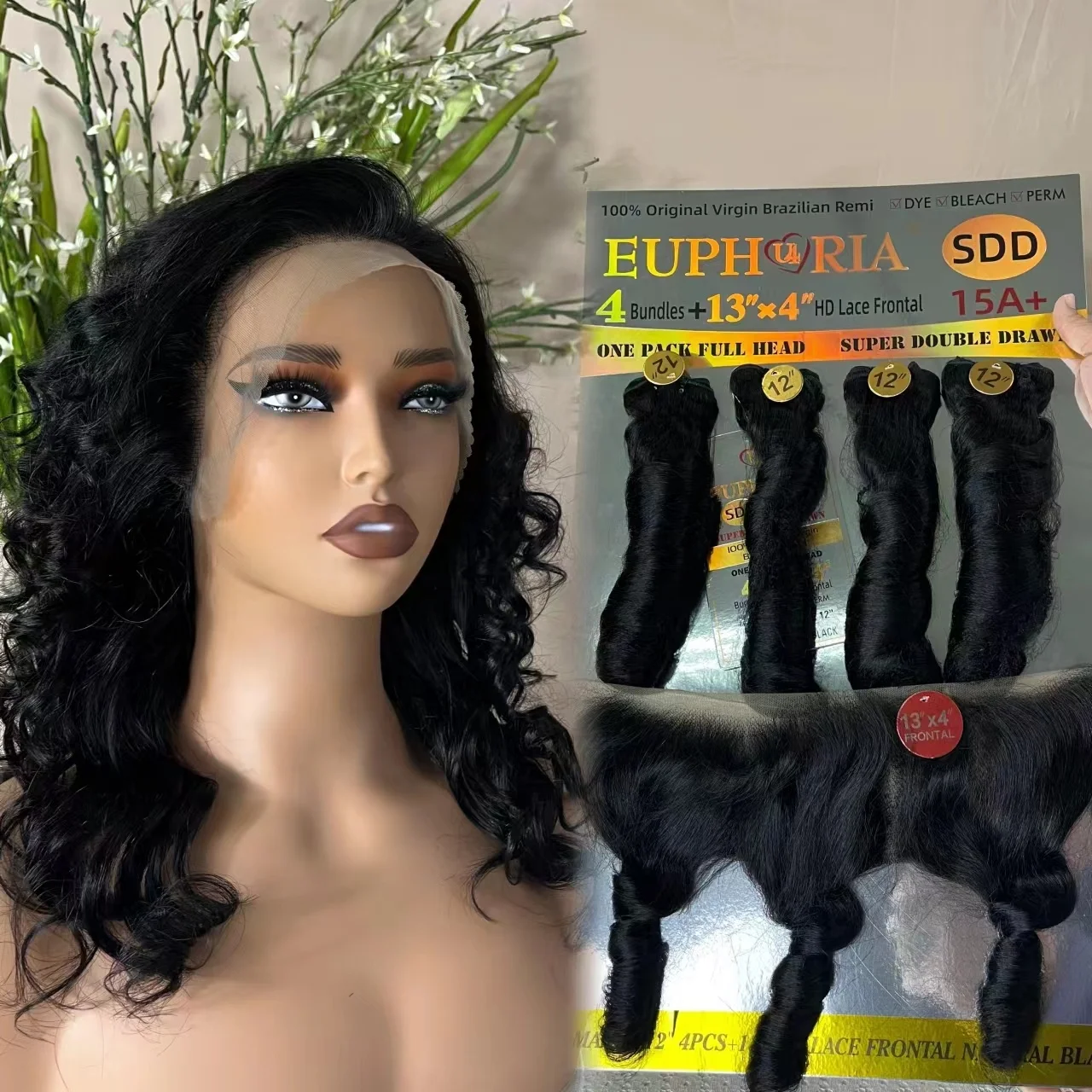 KEMY HAIR 4+1 SDD Remy Human Hair Pack Bone Straight bundles with Frontal Super Double Drawn Bundles Wigs for Black Women