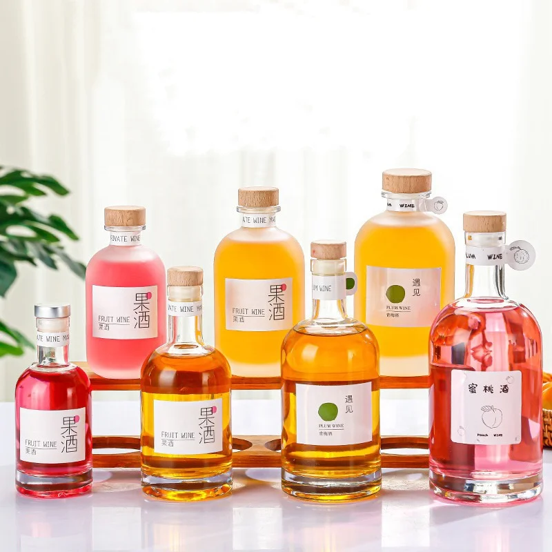 100ml 200ml 375ml 500ml 750ml 1000ml Glass Bottles for Honey Sauces Fruit Juice wine Rum Gin Vodka