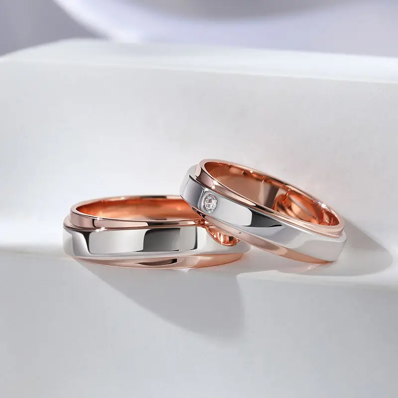 Forever Promise Couple Ring 14K 18K Gold for him and her Diamond Matching Promise Rings Wedding Bands Sets