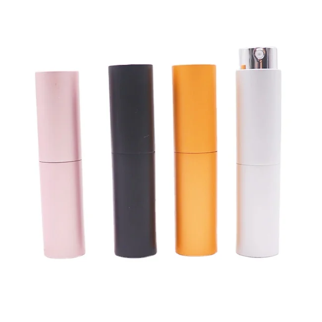 Supplier Mini 5ml 8ml 10ml Easy Carry Empty Bottom Fill Refillable Leather Perfume Bottle with Twist Atomizer Spray