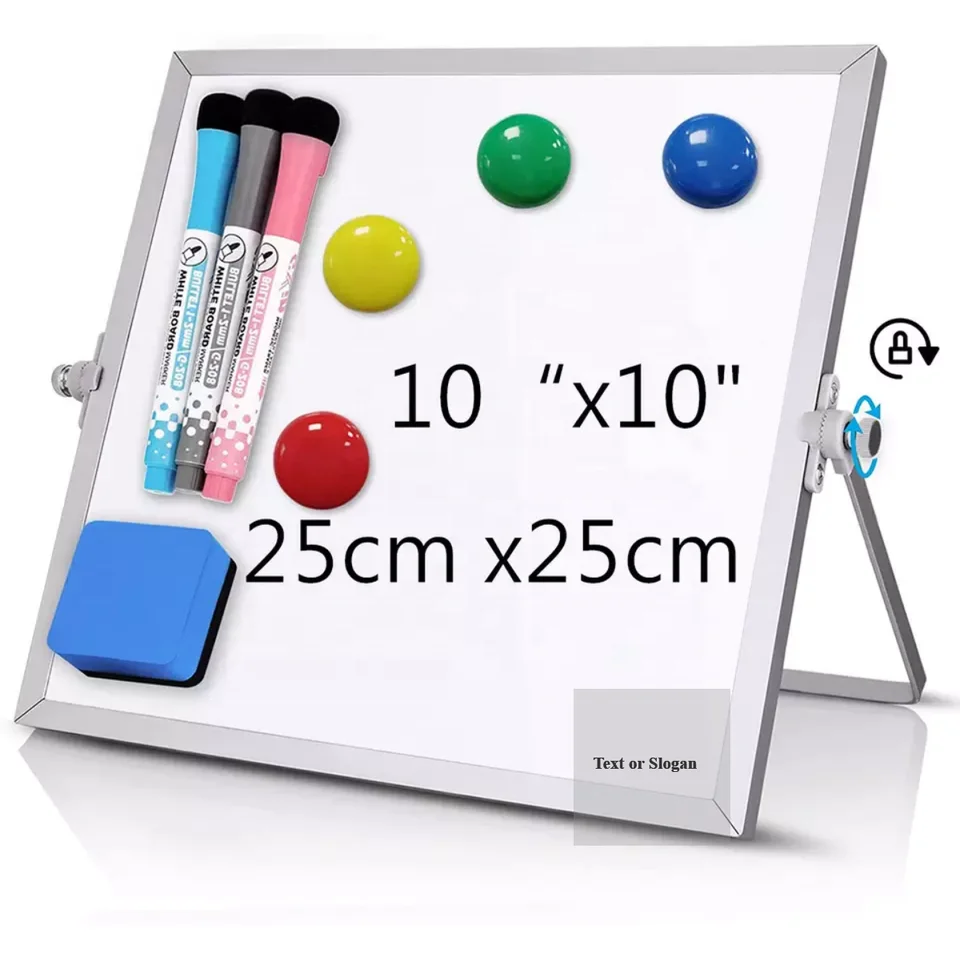 OEM Supplier 10x10 12x16 Inch Sublimation Foldable Magnetic Desktop Bulletin Chalk board Small Metal Tabletop Whiteboard
