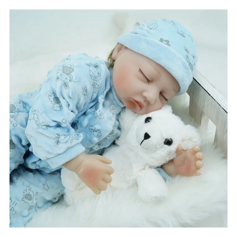 Adorable Sleepy Face Newborn Dolls Silicone Reborn Sleeping Baby Doll for Kids Personality Development