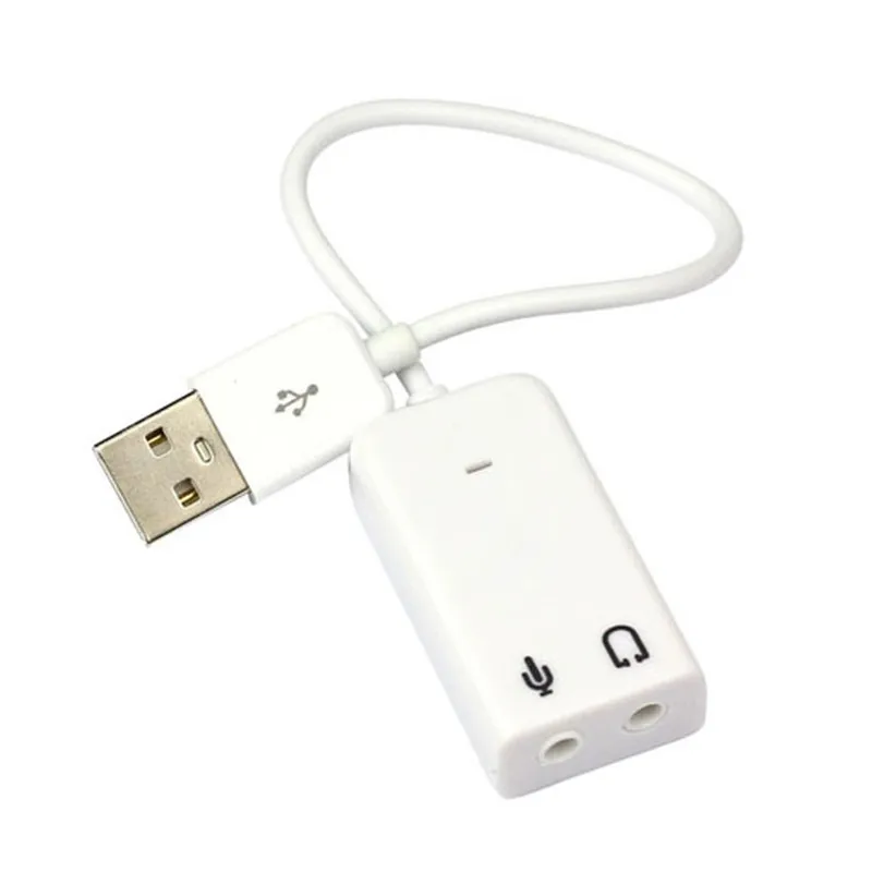 USB Sound Card Virtual 7.1 3D External USB Audio Adapter USB to Jack 3.5mm Earphone Mic phone Sound Card for Laptop Notebook PC