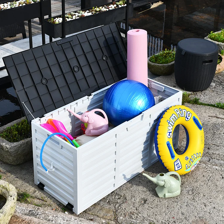 Customized Outdoor Lockable Lid Storage Container Box Patio For Storage