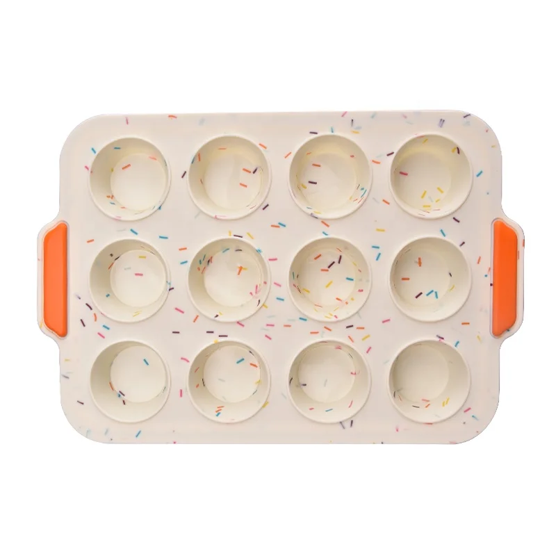 Nonstick Cake Tools Muffin Tray Cupcake Cake Molds Baking 12 Cup Non Stick Silicone Muffin Pan For Muffins