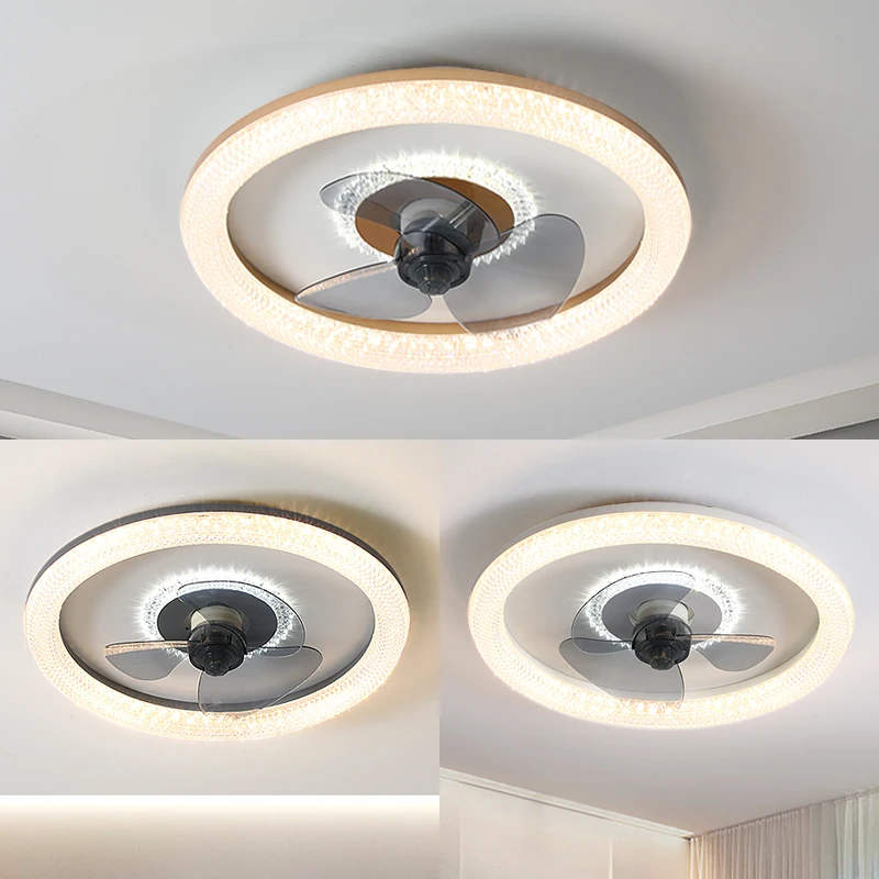 Customized low noise remote control 3 fan speed invisible white ceiling light