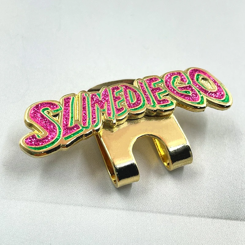 Custom logo metal zinc alloy blank hat brim clip holder magnetic golf ball marker hat pin hat clips