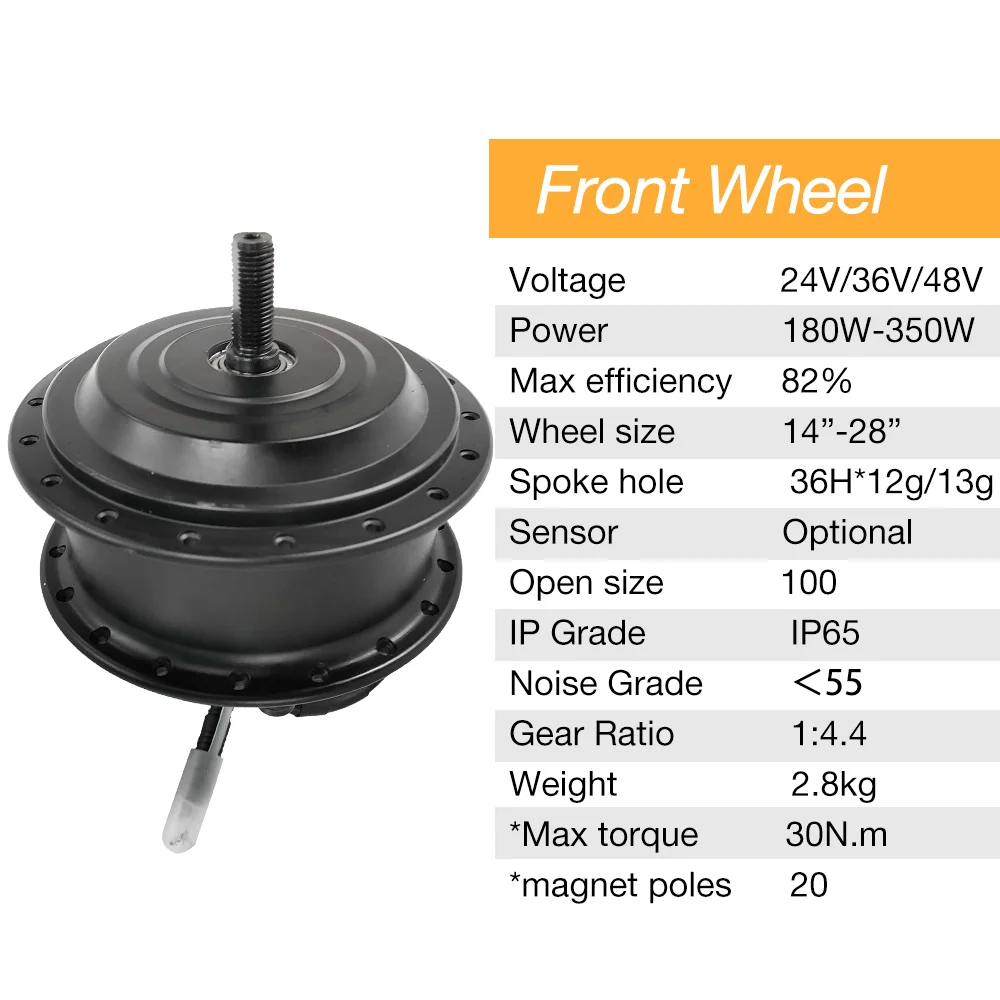 E-Bicycle high speed spoke wheel motor rear drive hub motor for scooter Snowmobile 350W
