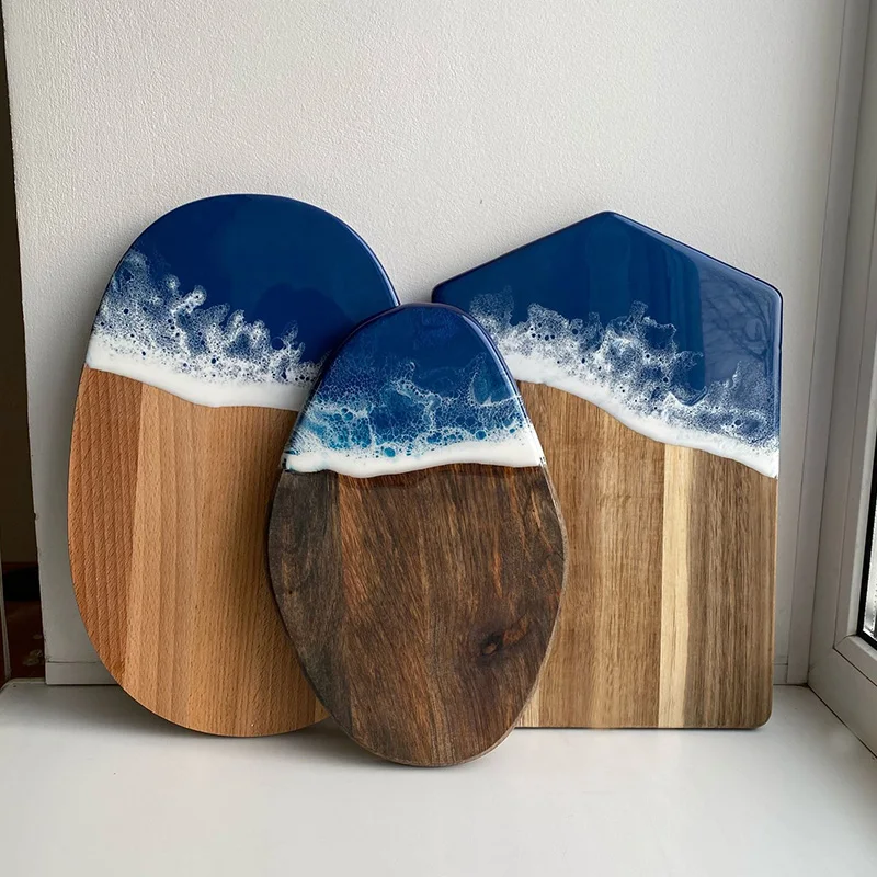 Wood Board DIY Wave Handmade Wooden Gift Abalone Board  New Home Decoration Accessories