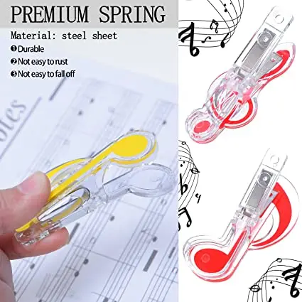 Music Notes Paper Clips Plastic Music Book Clip Music Sheet Clips