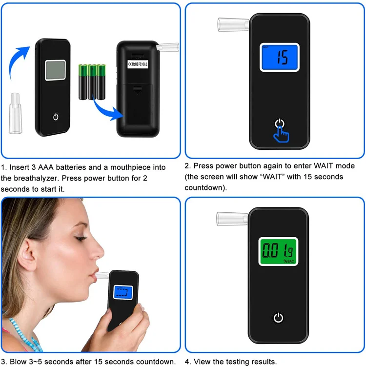 High-Performance Alcohol Tester OEM ODM LCD Digital Breathalyzer Alcohol Breathalyzer