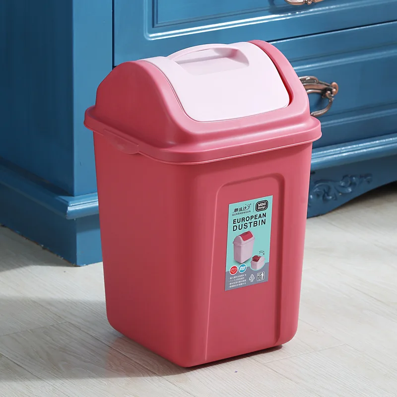 Wholesale Customized Logo Indoor Flip Lid Touchless Garbage Can Plastic Trash Bin With Lid Plastic Garbage Can